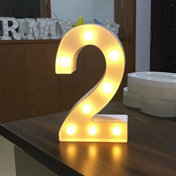 0-9 LED Light Up Numbers Warm White Birthday Wedding Party Standing Night Light